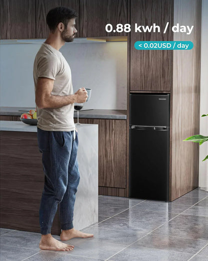 3.2 Cu.Ft Mini Fridge with Freezer �� 2-Door Compact Refrigerator for Bedroom, Dorm, Office or Apartment, Silver3.2 Cu.Ft Mini Fridge with Freezer �� 2-Door Compact Refrigerator for Bedroom, Dorm, Office or Apartment, Silver