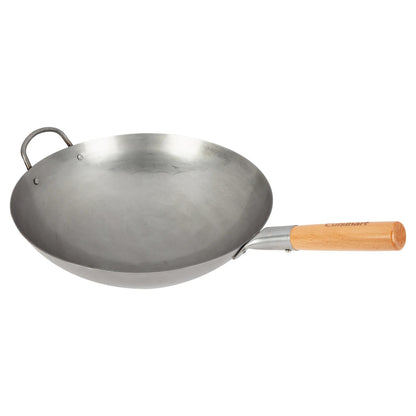 Cuisinart Outdoor Wok Station, 50,000 BTU Propane Outdoor Wok Burner w Prep Table, 14�测�� Carbon Steel Wok for Stir Fry, Searing, BBQ �� Black