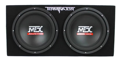 MTX 12" Dual Loaded Car Subwoofer w/Sub Box, Amplifier, & QPower Wiring Kit