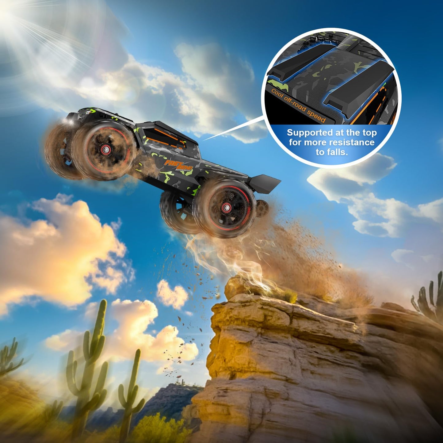 WIAORCHI 1/16 RTR Brushless Fast RC Cars, 42mph with 2 Batteries