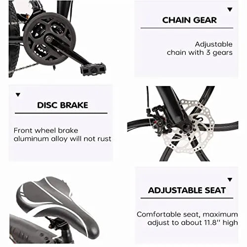 Outroad Folding Mountain Bike 26 Inch for Adult, 21-Speed Dual Suspension MTB Foldable Bicycle